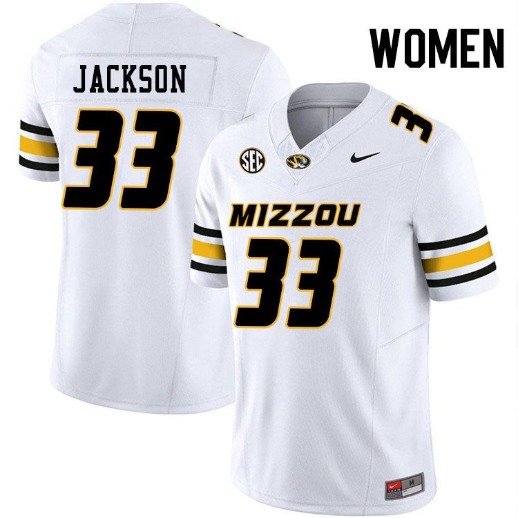 Women #33 Bryce Jackson Missouri Tigers College Football Jerseys Stitched-White